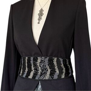 Carla Marchi Black Beaded Belt Size S/M